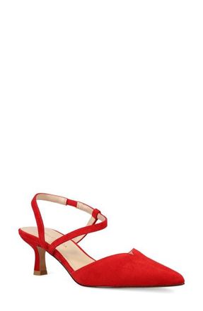 Pelle Moda Kearn Asymmetric Ankle Strap Pump in Lucious Red at Nordstrom, Size 6.5