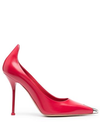 Alexander McQueen contrast-toecap leather pumps - women - Calf Leather/Calf Leather/Calf Leather - 41 - Red