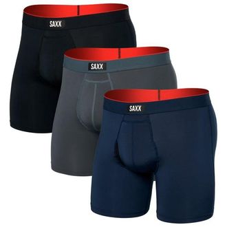 Saxx Multi-Sport Mesh Boxer Brief Fly 3-Pack Kunstfaserunterw&auml;sche f&uuml;r Herren | blau