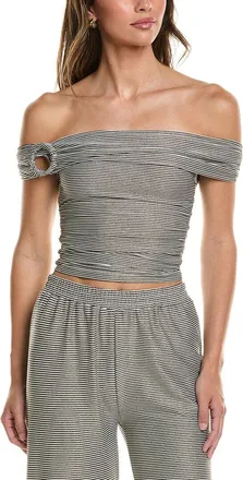 Surf Gypsy Lurex Rib Off-The-Shoulder Top