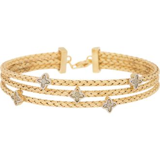 Meshmerise Diamond Three-Row Braided Bracelet - 0.06ct. in Yellow at Nordstrom Rack