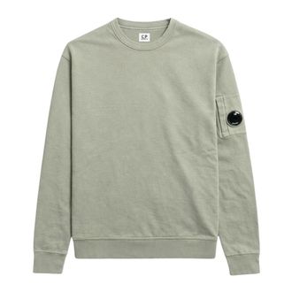 C.P. Company Sweatshirts, male, Green, Size: XL Fleece Crewneck