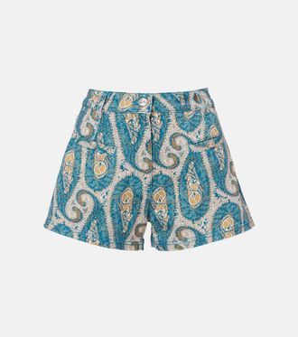 Etro Paisley denim shorts