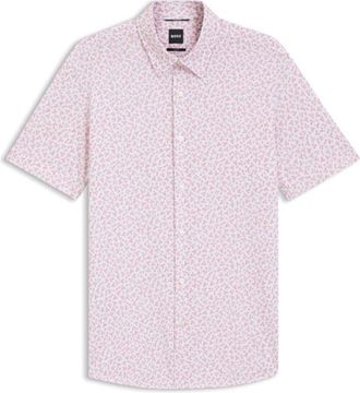 BOSS Printed slim-fit shirt in cotton-blend jersey