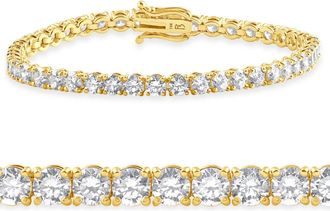 Pompeii3 10 Ct Lab Grown Diamond Tennis Bracelet 14K Yellow Gold 7