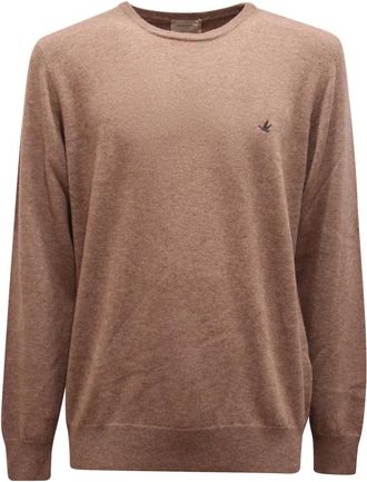 Brooksfield Wollen Trui - Heren - Ronde hals truien - Bruin - 3XL - Wol - Truien & Vesten