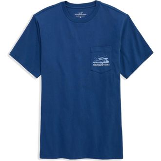 Vineyard Vines Sea ya Later Pocket Graphic T-Shirt in Moonshine at Nordstrom, Size Xx-Large