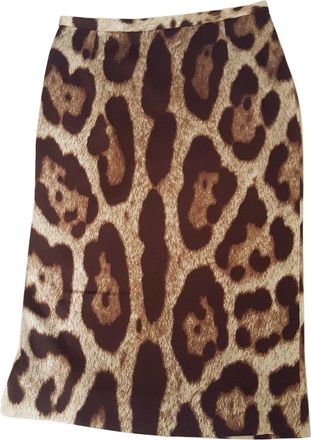 Dolce & Gabbana animal print silk pencil skirt Size XS