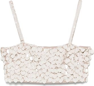 P.A.R.O.S.H. Top con paillettes - Toni neutri