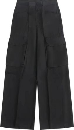Rick Owens Firbanks Cargo Pant - Dames - Wijde Broeken - Zwart - S - Wol - Broeken