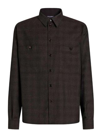Dolce & Gabbana Glen plaid saxony overshirt