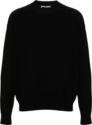 Palm Angels monogram-print crew-neck jumper - men - Cashmere/Polyamide/Viscose/Merino - S - Black