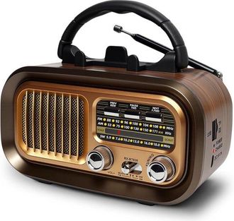 OEM Radio Port&aacute;til Bluetooth Am/fm/sw, Radio Recargable Vintage De 1200 Mah Con Usb/tarjeta Tf/tws, Radio Con Pilas Tipo D Para El Hogar, El Jard&iacute;n