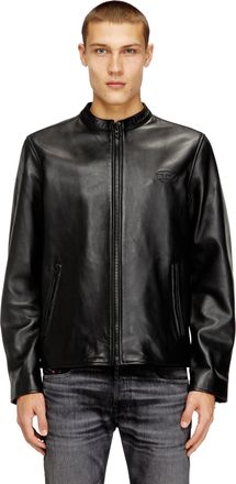 Diesel Biker jacket in waxed leather - Leather jackets - Man - Black