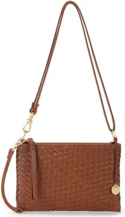 The Sak Vita Hand Woven Leather Crossbody Wristlet in Cognac Woven at Nordstrom