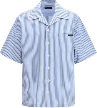 Dolce & Gabbana Blue Cotton Shortsleeve Mens Shirt