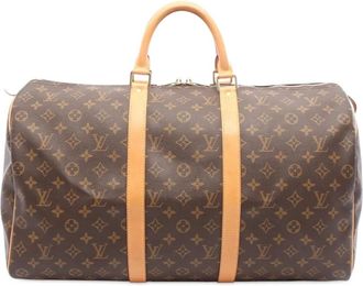 Louis Vuitton Borsa a tracolla Monogram Keepall 50 2000 - Marrone