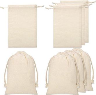 OEM 20 Bolsas De Algod&oacute;n - 10 X 14 Cm - Con Cord&oacute;n - Bolsas De Regalo Diy - Negras