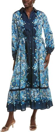 T Tahari Garden Bloom Button Down Maxi Dress