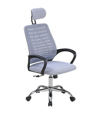 Home Heavenly Silla de escritorio con patas met&aacute;licas en color gris 111-122x60x59 cm