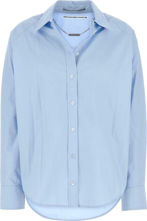 Alexander Wang Alexander Wang Womens Oversized Cotton Shirt - Light Blue - Size X-Small