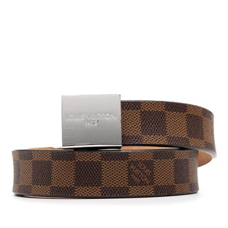 Louis Vuitton Coated Canvas Damier Ebene Ceinture Belt 85cms
