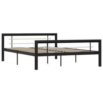 Berkfield Home Bed Frame Black & White Metal 140x200 cm