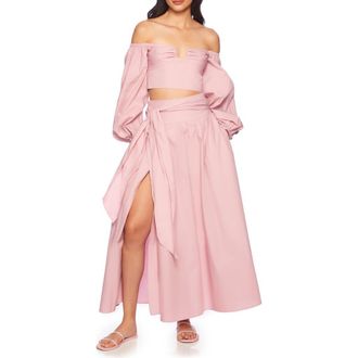 Susana Monaco Poplin Wrap Maxi Skirt in Cotton Candy at Nordstrom Rack, Size X-Small