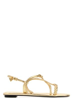 Prada Gold Braided Sandals
