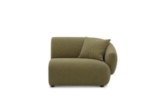 Castlery Auburn Right Arm Sofa Customized, Performance Boucle Moss, Spill Resistant, Modular for Sofas, Green, Castlery