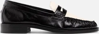 Duke + Dexter Duke + Dexter, Womens Ezra Black + White Ruched Loafer - Womens, Size 3