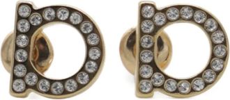 Ferragamo Orecchini Gancini con cristalli - Oro