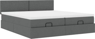 vidaXL Vidaxl - Estructura Cama Otomana Colchones Tela Gris Oscuro 180x200cm
