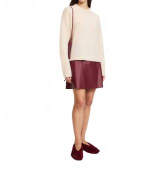 By Malene Birger Namia Leather Mini Skirt In Cabernet