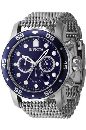 Invicta Pro Diver 47237 Heren Horloge - Quartz Uurwerk - Roestvrij Staal met blauwe Wijzerplaat - 48mm