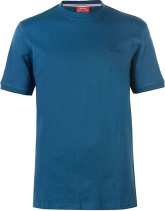 Slazenger Mens Tipped T Shirt Crew Neck Tee Top Short Sleeve Round Breathable Moroccan Blue XXL