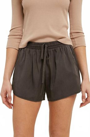 Wishlist Tencel Drawstring Shorts In Charcoal