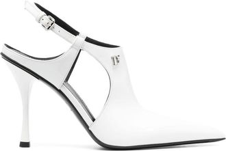 Dsquared2 115mm slingback leather pumps - women - Calf Leather/Rubber/Calf Leather/Calf Leather - 38 - White