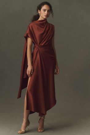 De La Vali Lunessa Satin Midi Dress