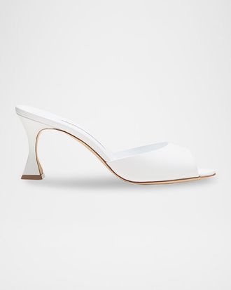 Manolo Blahnik Jadarona Leather Mule Sandals