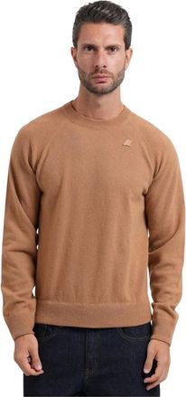K-Way Fragan Sweater - Heren - Ronde hals truien - Bruin - L - Wol - Truien & Vesten