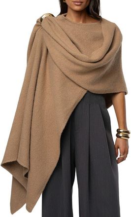 JLUXLABEL Radiance Knit Shawl in Taupe at Nordstrom, Size Large
