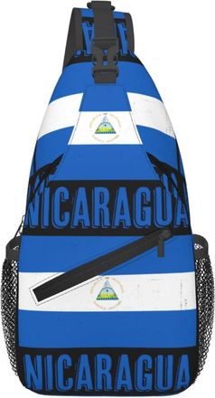 Generic Vintage Nicaragua Flag Crossbody Bag Lightweight Cross Body Bag With Zipper Sling Backpack For Women Runner Casual