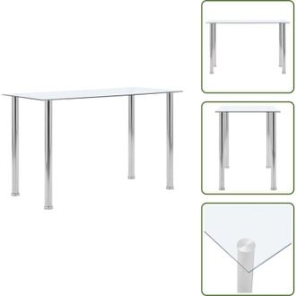 vidaXL The Living Store Tavolo da Pranzo Trasparente 120x60x75cm Vetro Temperato - Tavolo da pranzo in vetro temperato