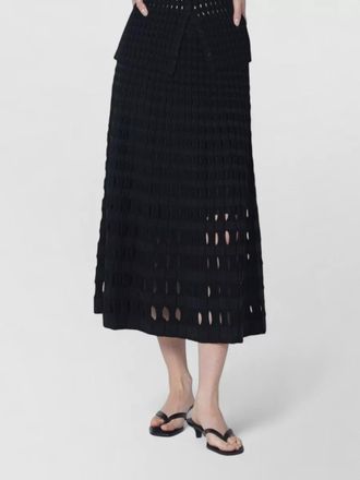 SIMKHAI midi skirt sheer knit high waist