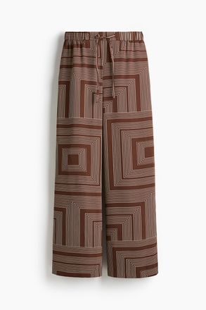 H&M Weite Hose - Braun/Gemustert