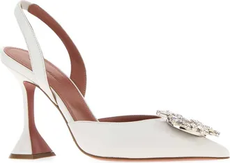 Amina Muaddi Slingback Heel - White