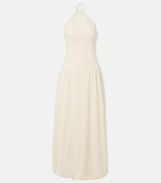 Sir. Florent halterneck cotton-blend maxi dress