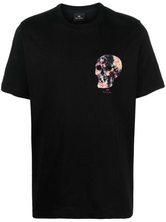Paul Smith T-shirt met doodskopprint - Zwart
