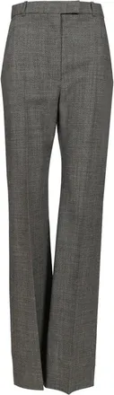 Alexander McQueen Broeken, Dames, Grijs, M, Wol, Wollen Rechte Broek